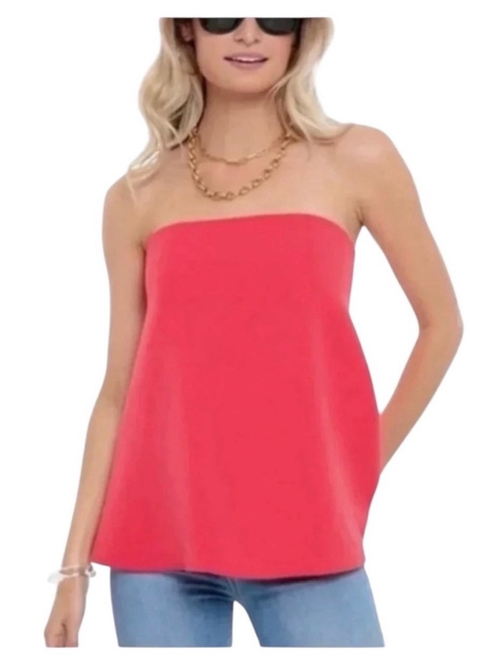 Tuckernuck Strapless Coral-Pink Tube Top